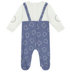 Boys Blue & White Babygrow & Hat Set, 1, hi-res
